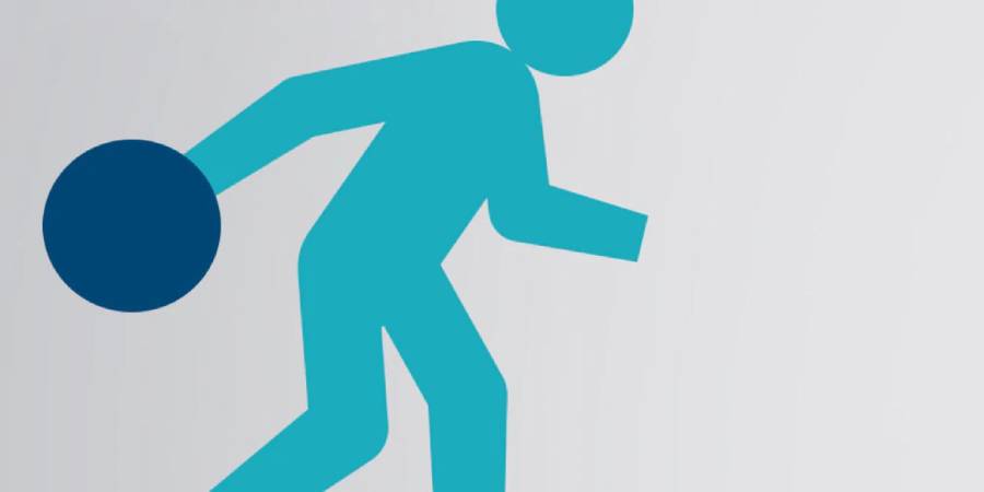 Stylized man bowling Stylized man bowling